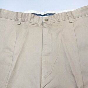 NEW 90s Polo Ralph Lauren Hammond Pants 34x36 Cuffed Mens Pleated Classic Beige